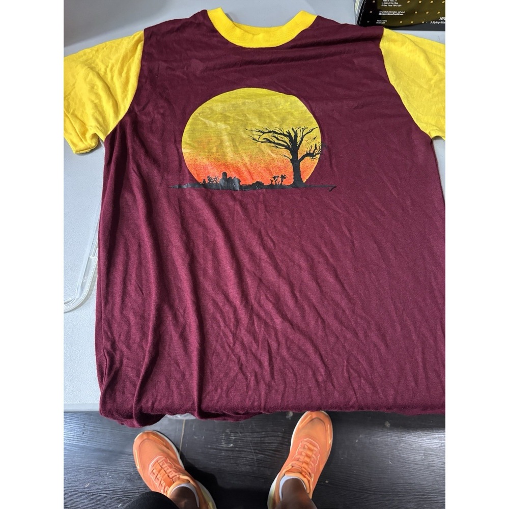 Vtg XL Dodger Sportswear‎ Sunset T Shirt. Very Soft 70s
